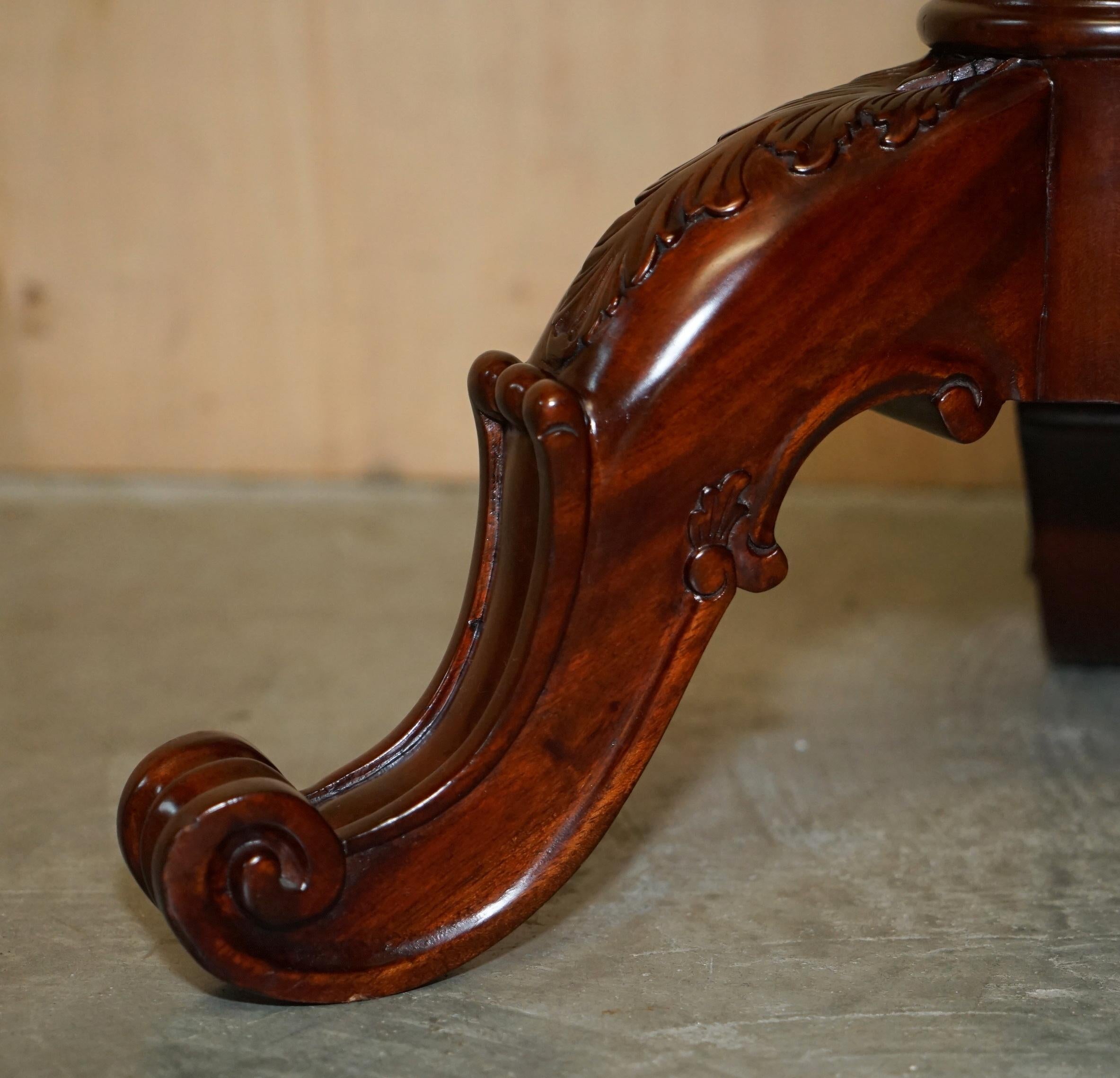 Hardwood Pair of Antique Thomas Chippendale Hand Carved Jardiniere Plant Stands Pedestals For Sale