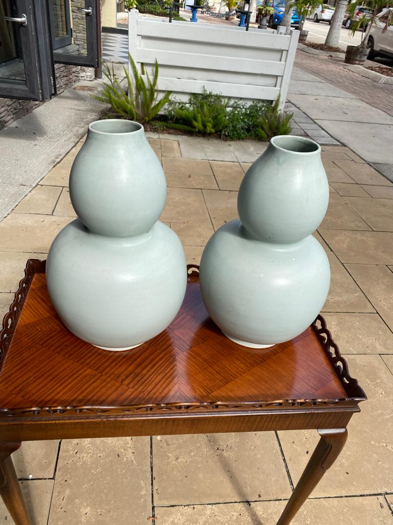 Pair of Antique Tibetan Gourd Vases In Good Condition For Sale In Sarasota, FL