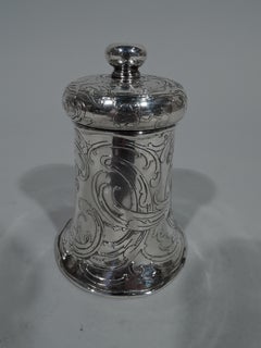 Pair of Antique Tiffany Art Nouveau Sterling Silver Pepper Grinders
