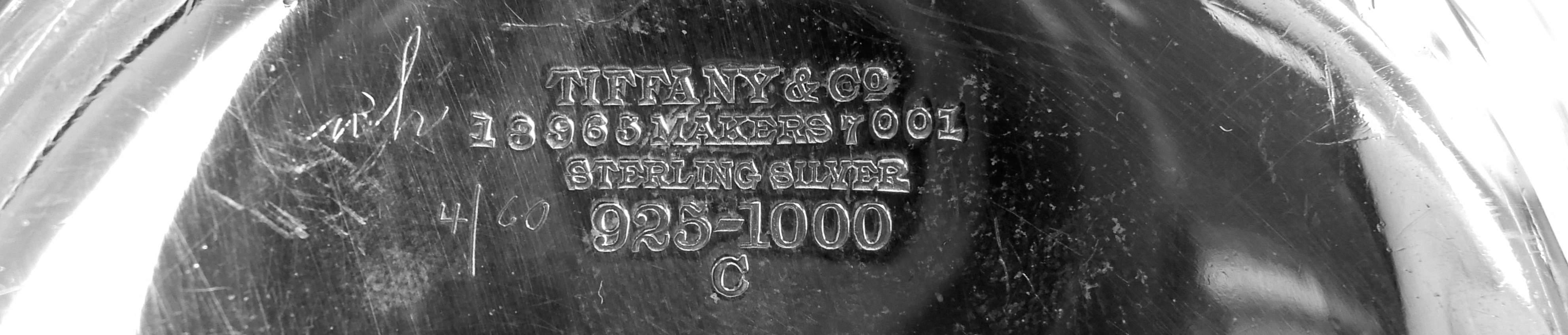 Paar antike Tiffany-Klee-Sterling-Silber-Schalen (Sterlingsilber) im Angebot