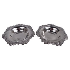 Pair of Antique Tiffany Clover Sterling Silver Bowls
