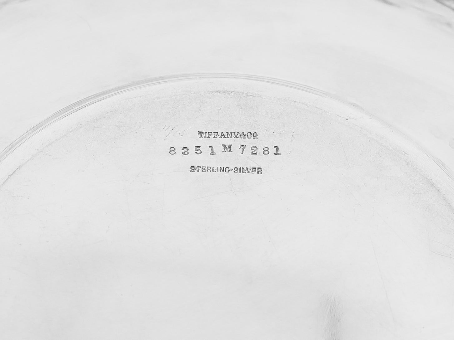 Pair of Antique Tiffany & Co. Sterling Silver Plates with 'G.S.E.' Monogram For Sale 7