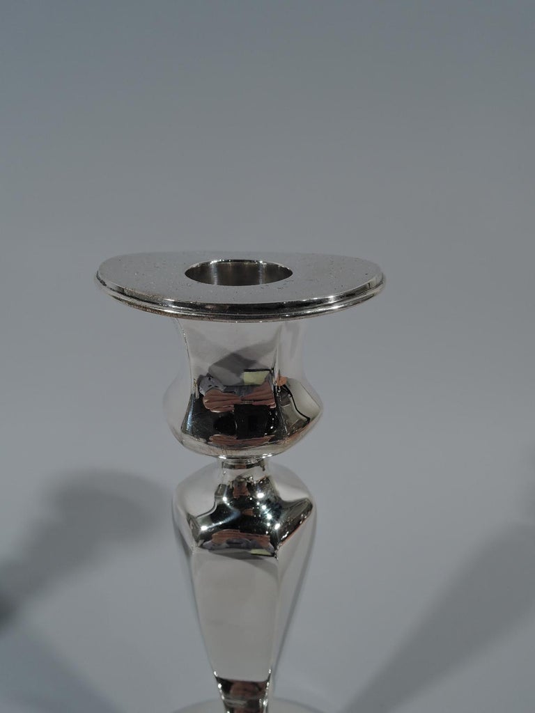 Pair of Antique Tiffany Sterling Silver Candlesticks For Sale at 1stDibs