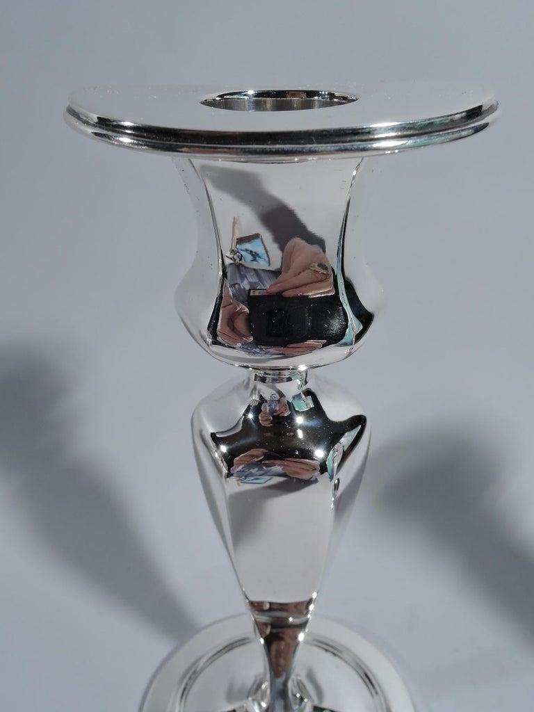 Pair of Antique Tiffany Sterling Silver Candlesticks For Sale at 1stDibs