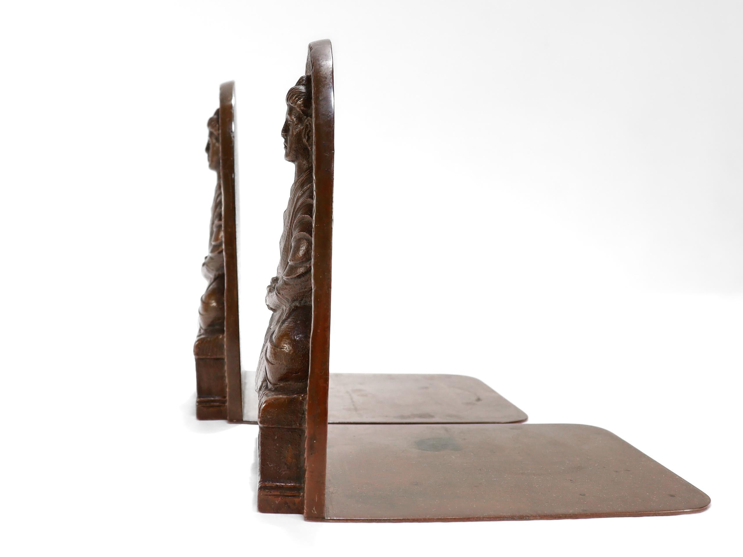 Pair of Antique Tiffany Studio New York Bronze Buddha Bookends No. 1025 For Sale 3