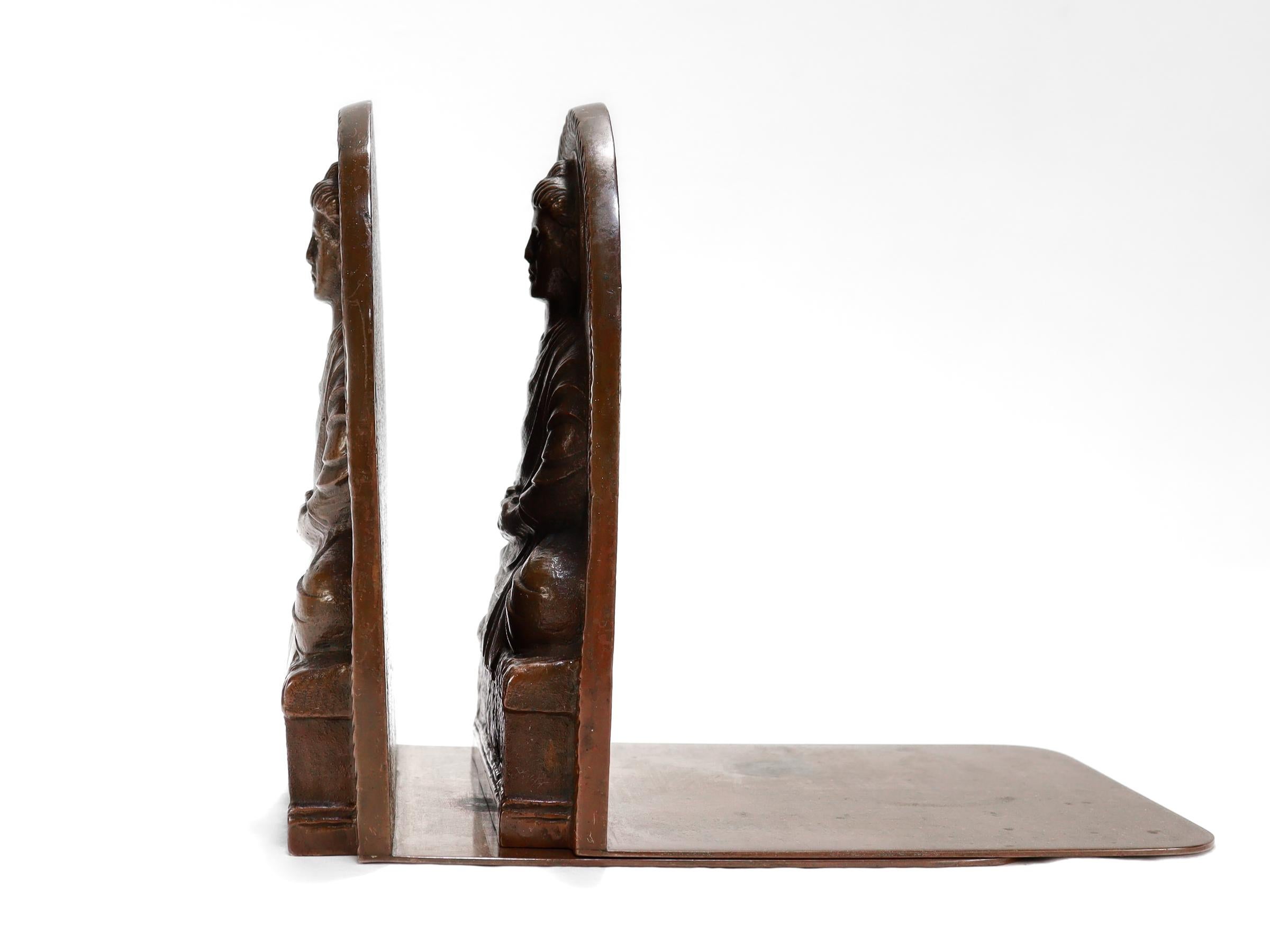 Pair of Antique Tiffany Studio New York Bronze Buddha Bookends No. 1025 For Sale 4
