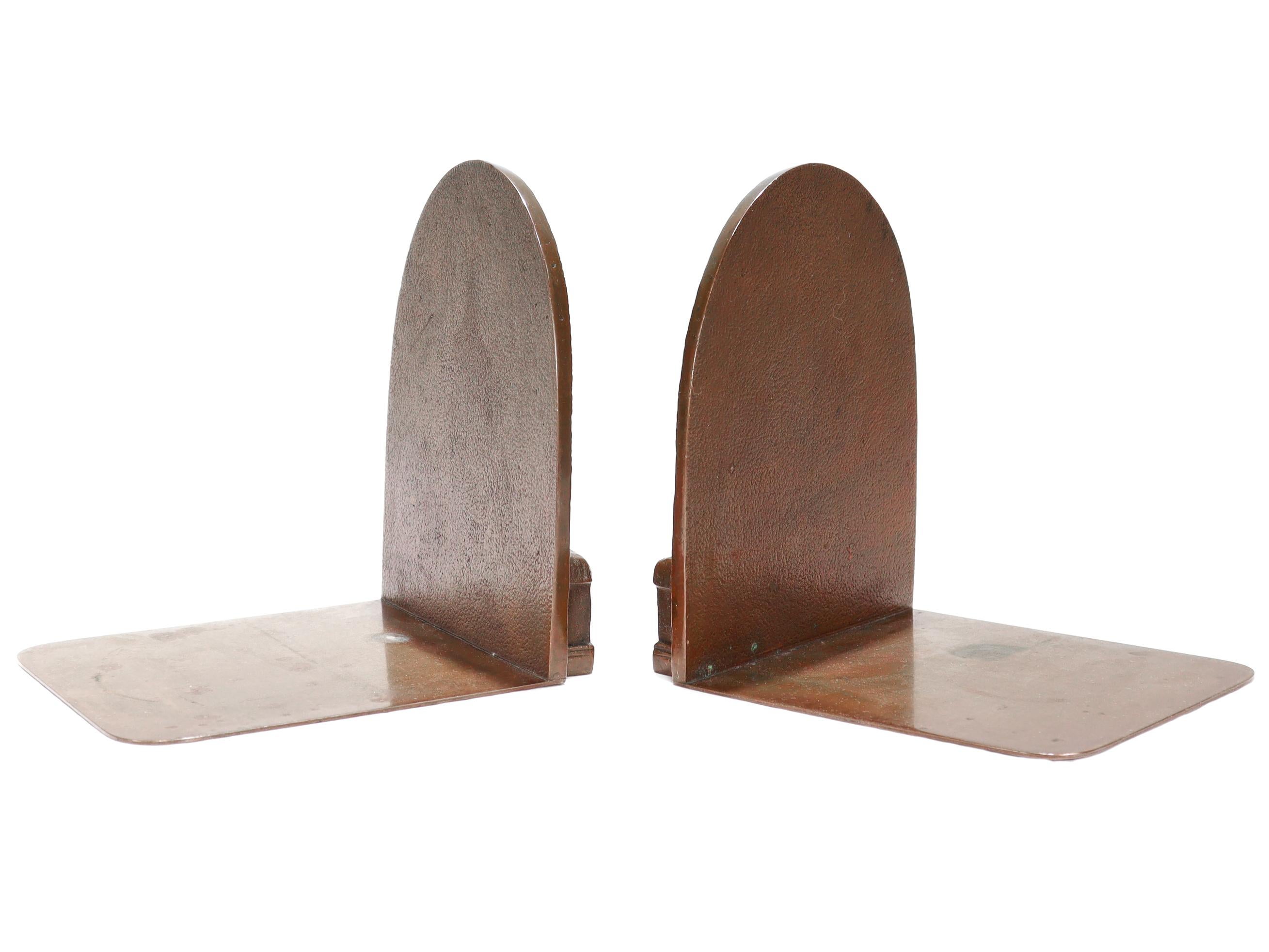 Patinated Pair of Antique Tiffany Studio New York Bronze Buddha Bookends No. 1025 For Sale