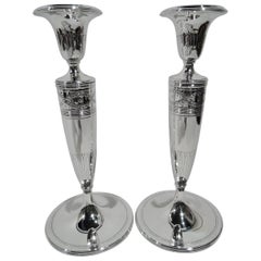 Pair of Antique Tiffany & Co. Winthrop Sterling Silver Candlesticks