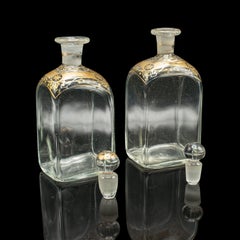 Pair of Antique Tincture Bottles, English, Glass Apothecary Jars, Georgian, 1800