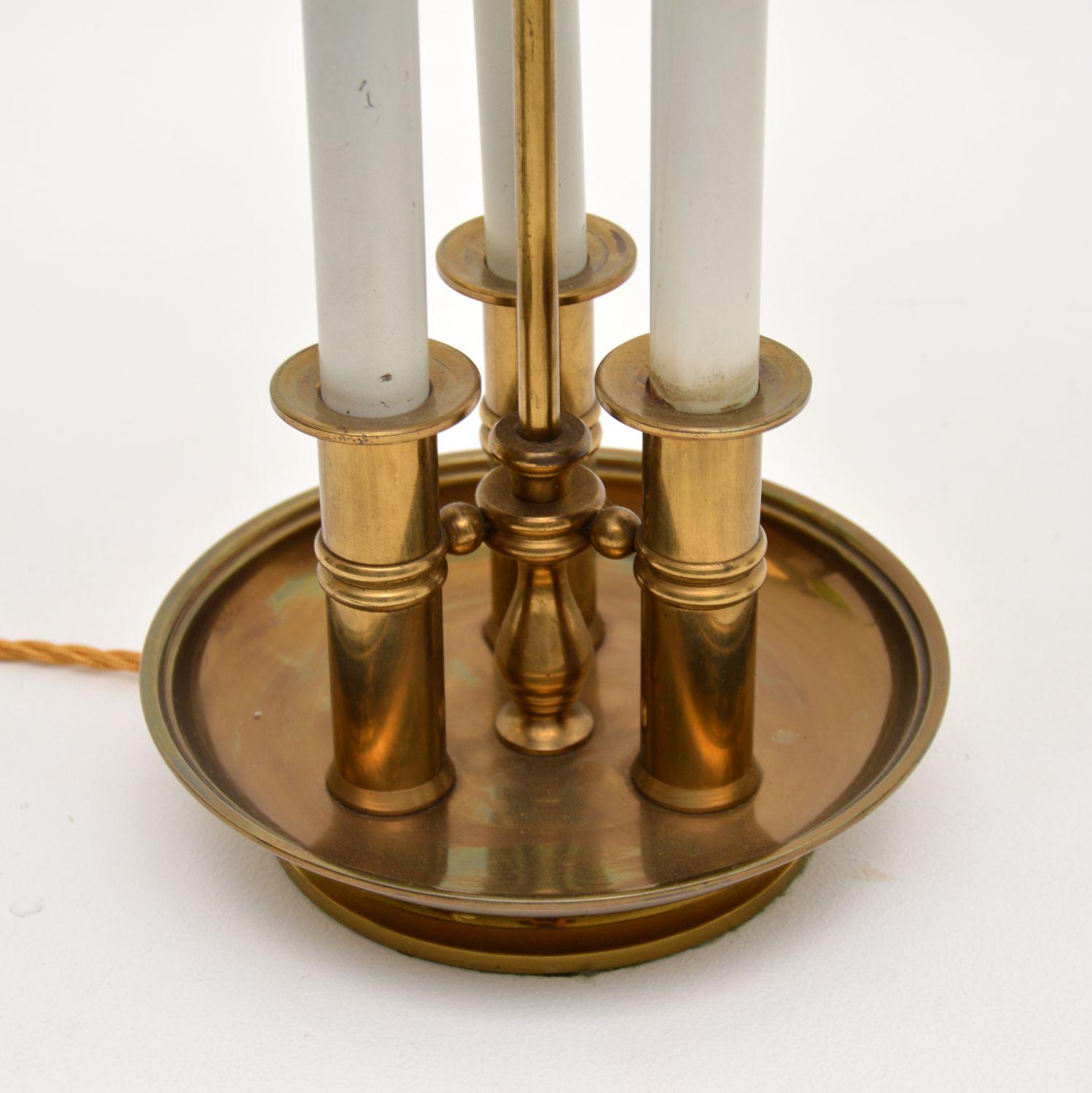 Pair of Antique Tole & Brass Table Lamps In Good Condition For Sale In London, GB