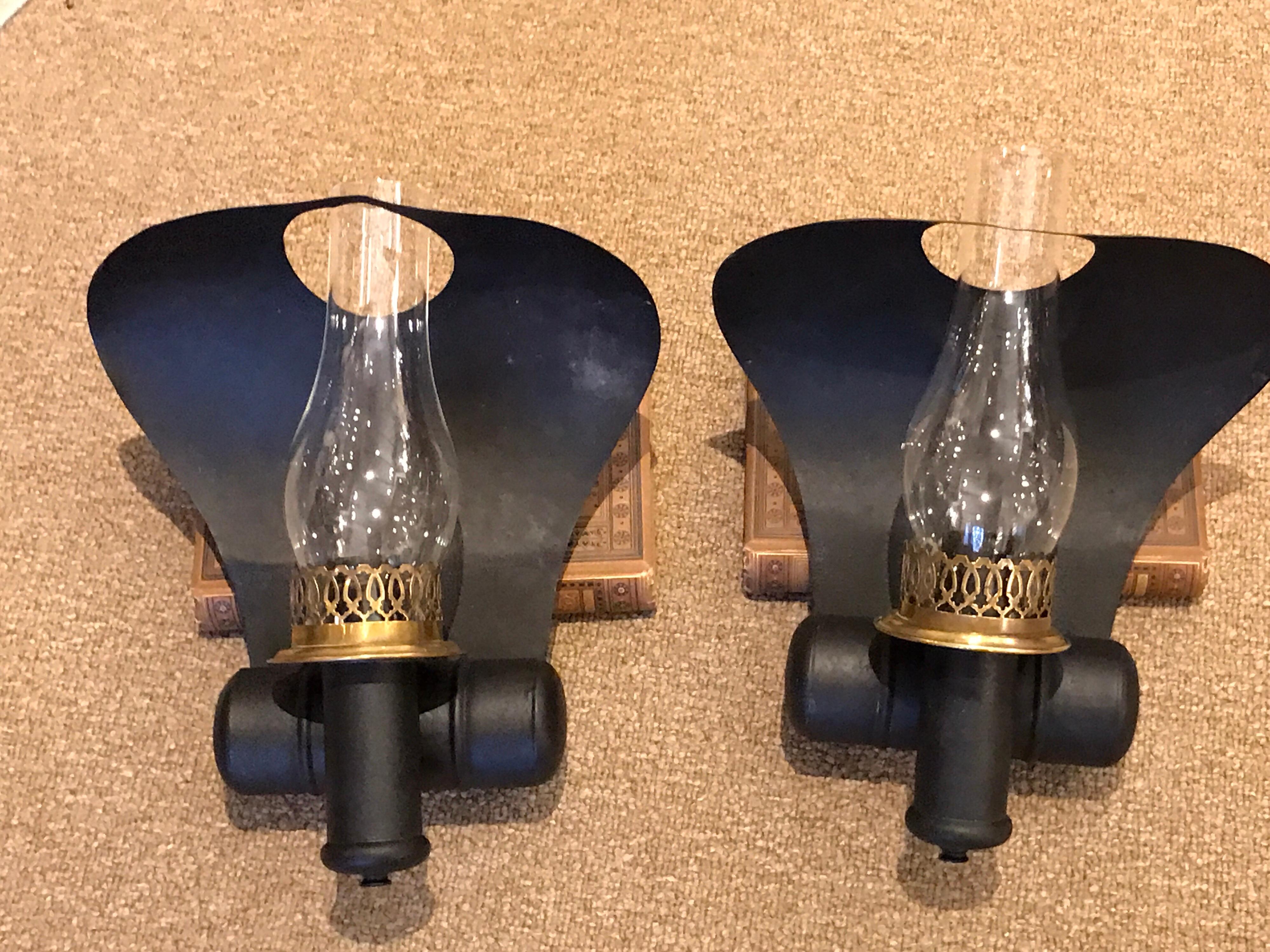 Pair of antique tole 