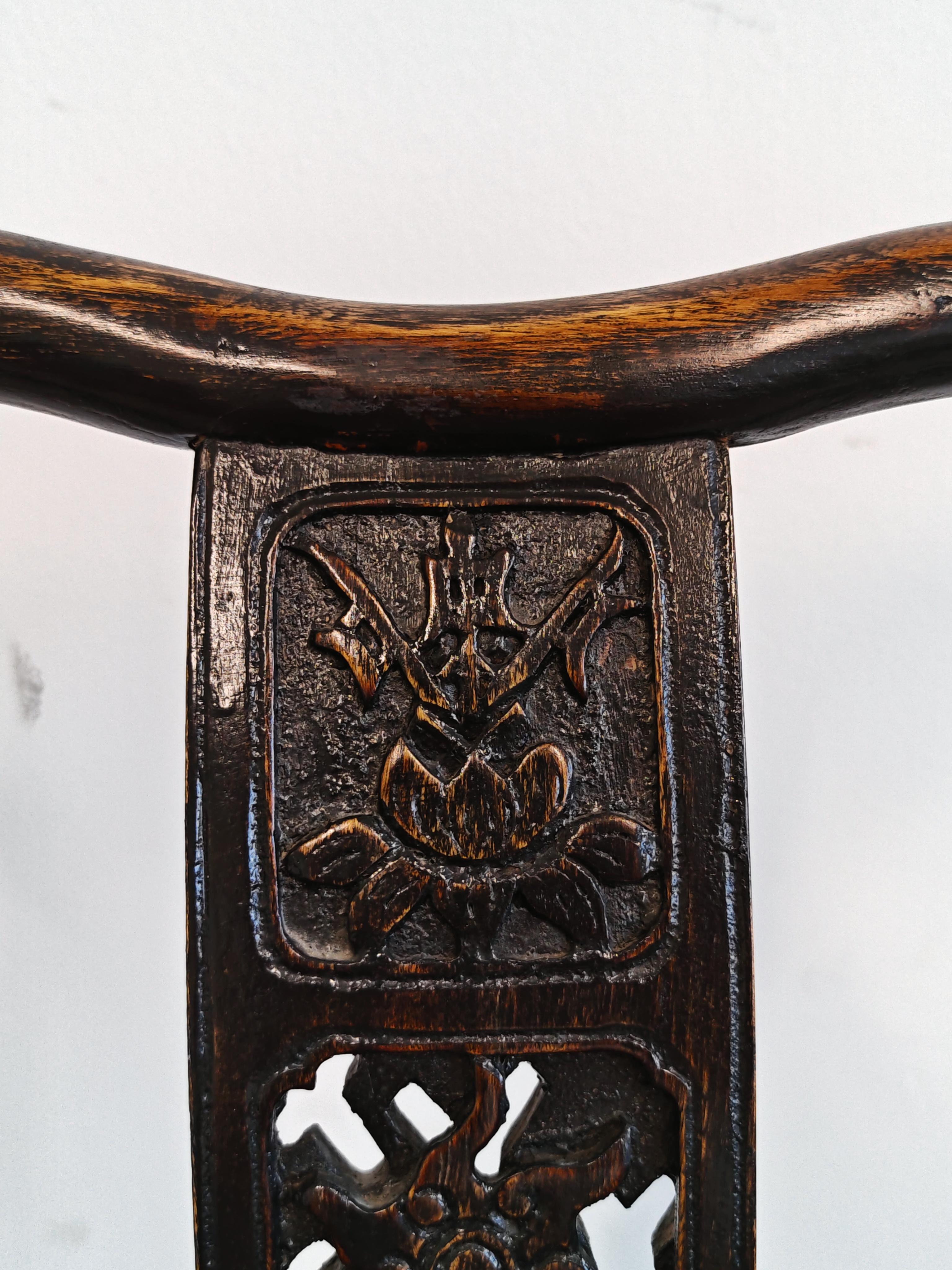 Paire de chaises pliantes de voyage antiques // Foldes en Chine, vers 1880 en vente 4
