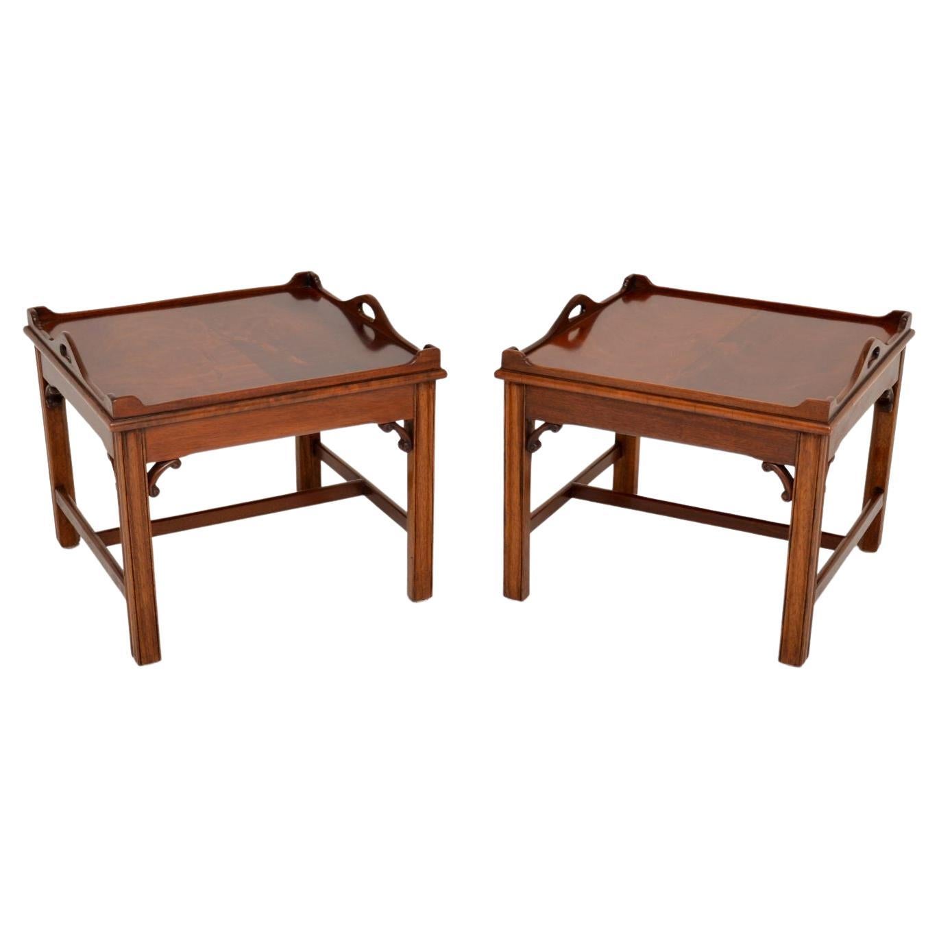 Pair of Antique Tray Top Side Tables For Sale