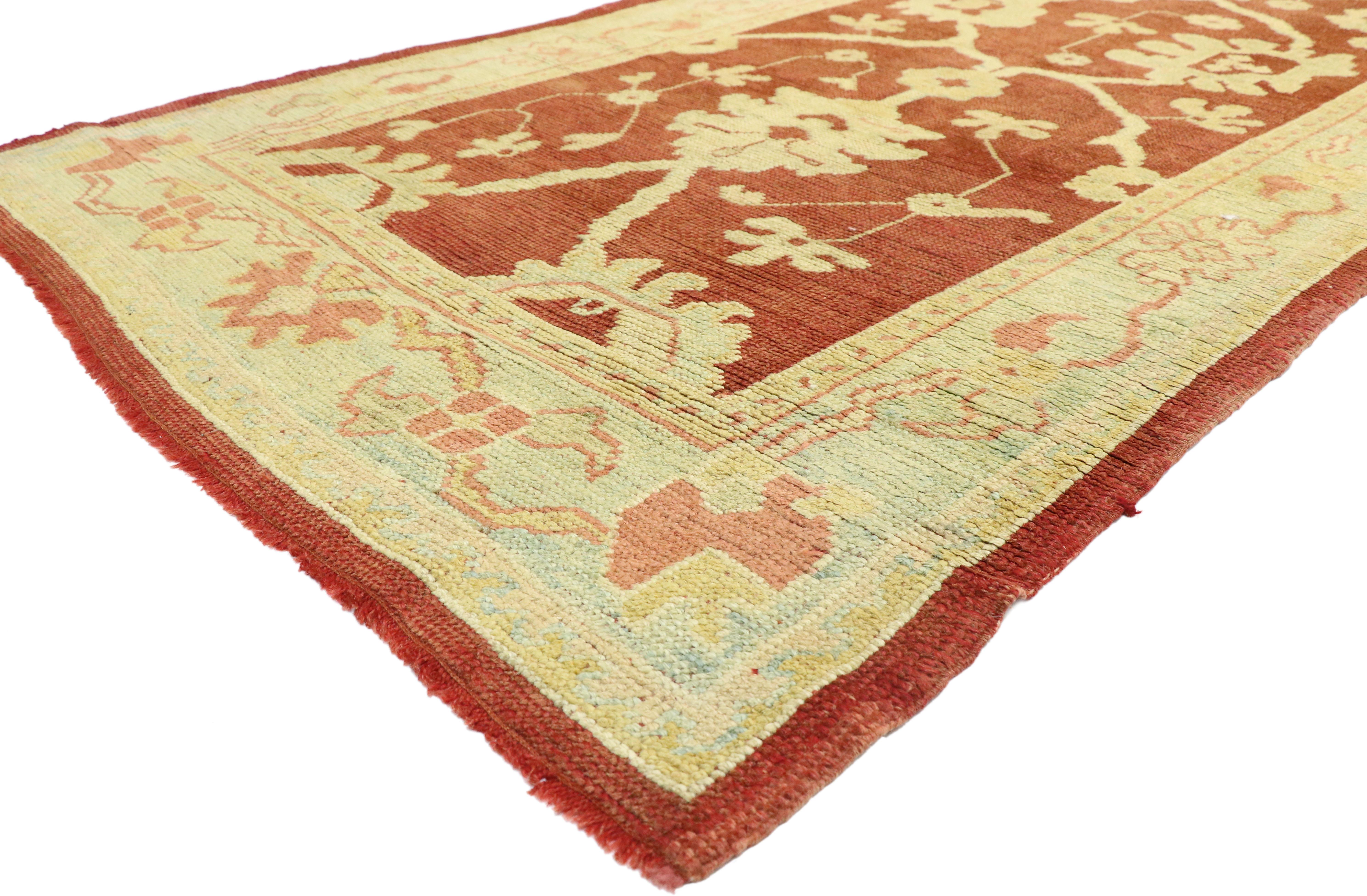 Rare 1920's Antique Turkish Oushak Carpet Runners with Traditional Style For Sale 3