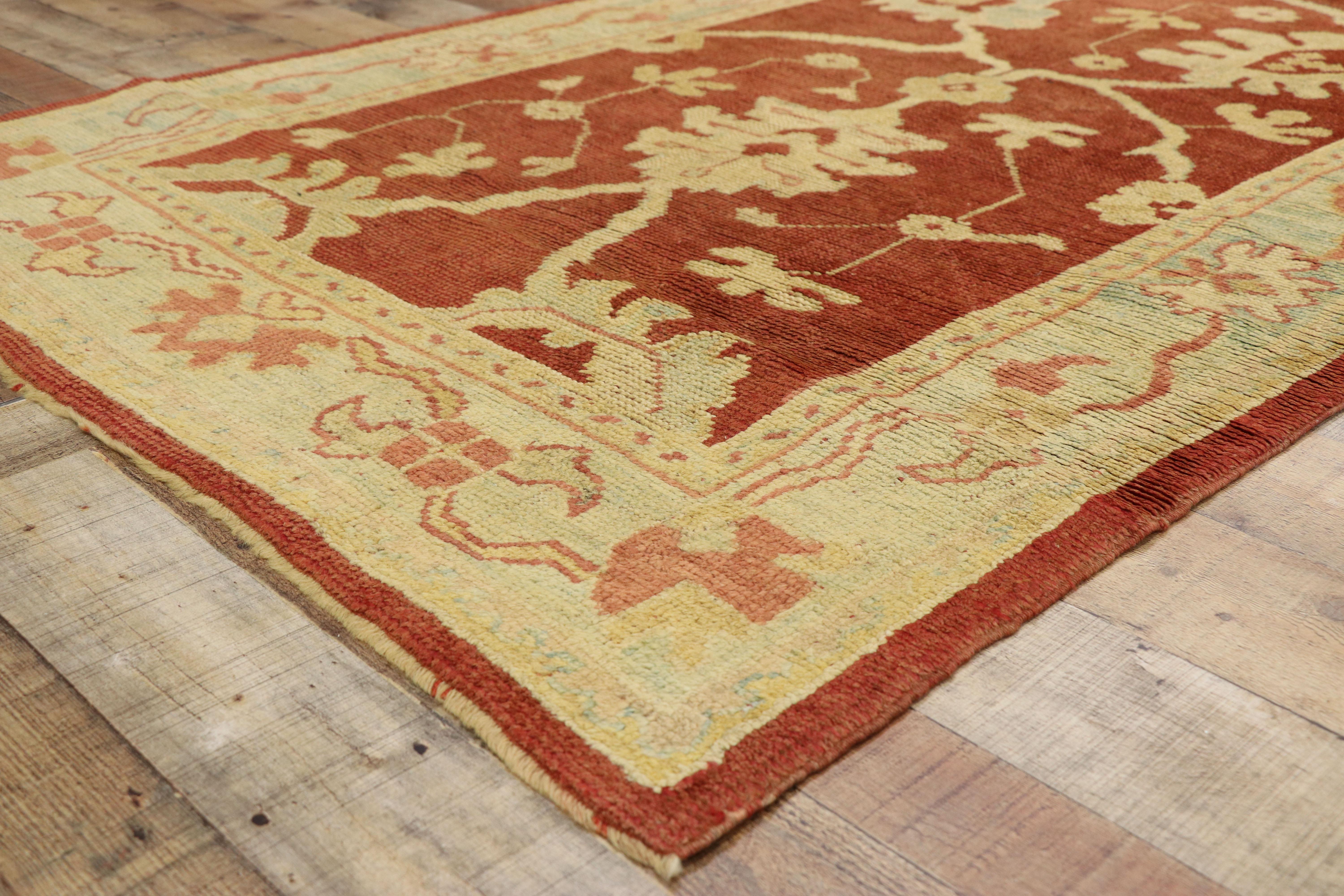 Wool Pair of Antique Turkish Oushak Runners, Extra-Long Hallway Runners For Sale