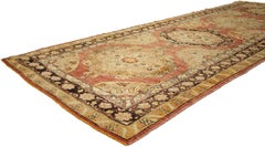 Pair of Vintage Turkish Oushak Rugs, Spanish Colonial Style Meets Rustic Charm