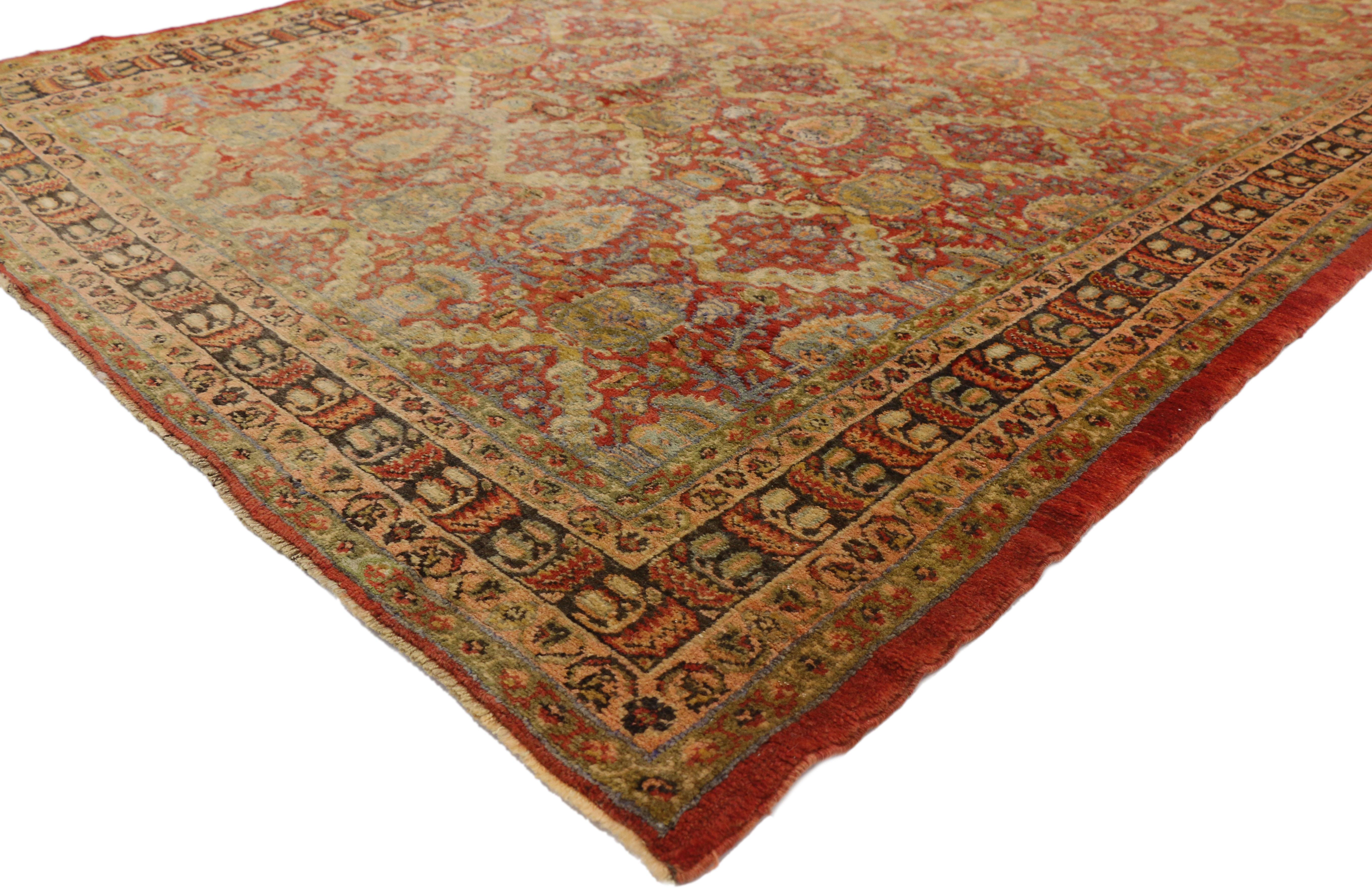 Pair of Antique Turkish Oushak Gallery Rugs, Matching Wide Hallway Runners For Sale 4