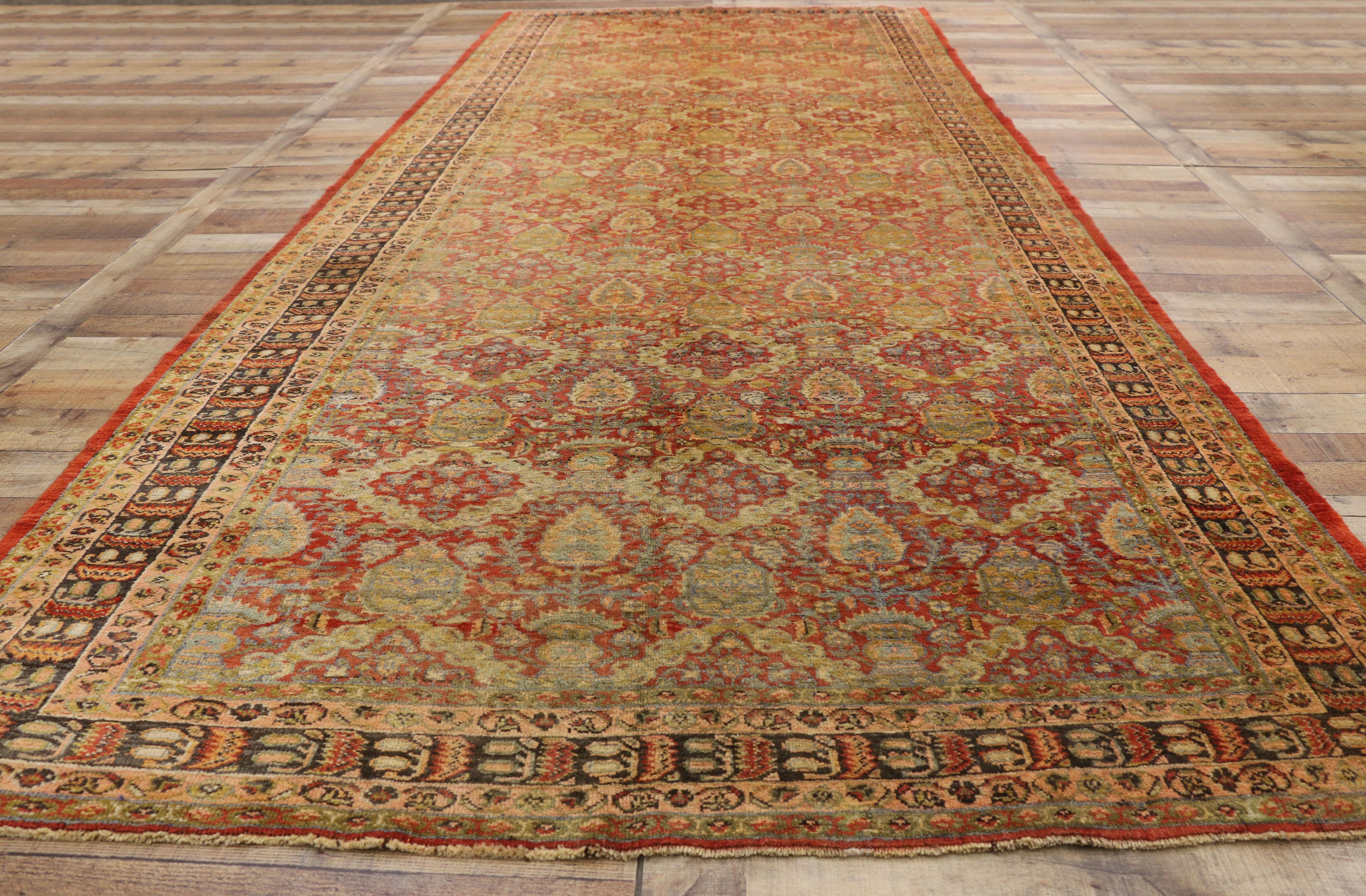 Pair of Antique Turkish Oushak Gallery Rugs, Matching Wide Hallway Runners For Sale 9