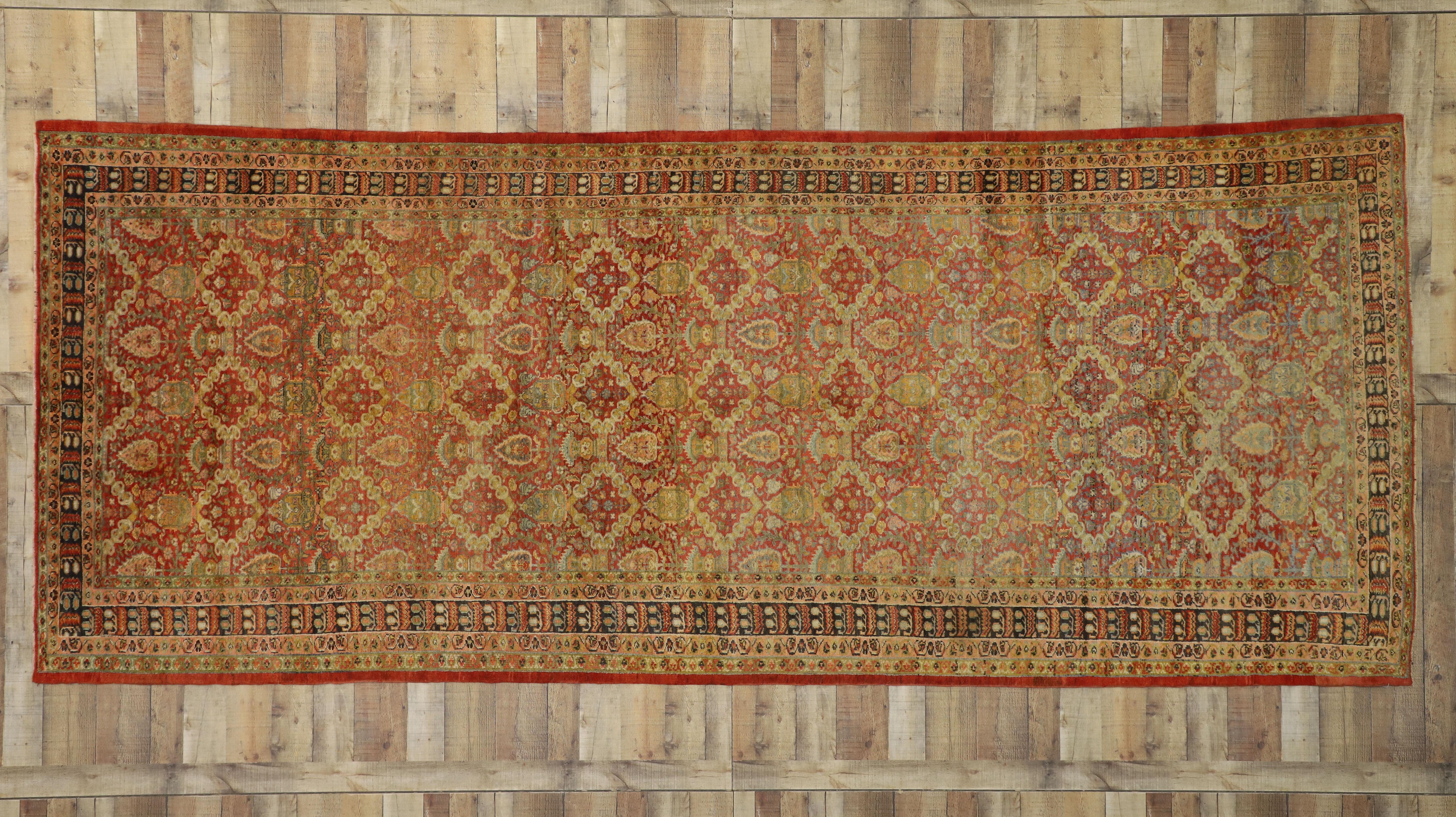 Pair of Antique Turkish Oushak Gallery Rugs, Matching Wide Hallway Runners For Sale 10