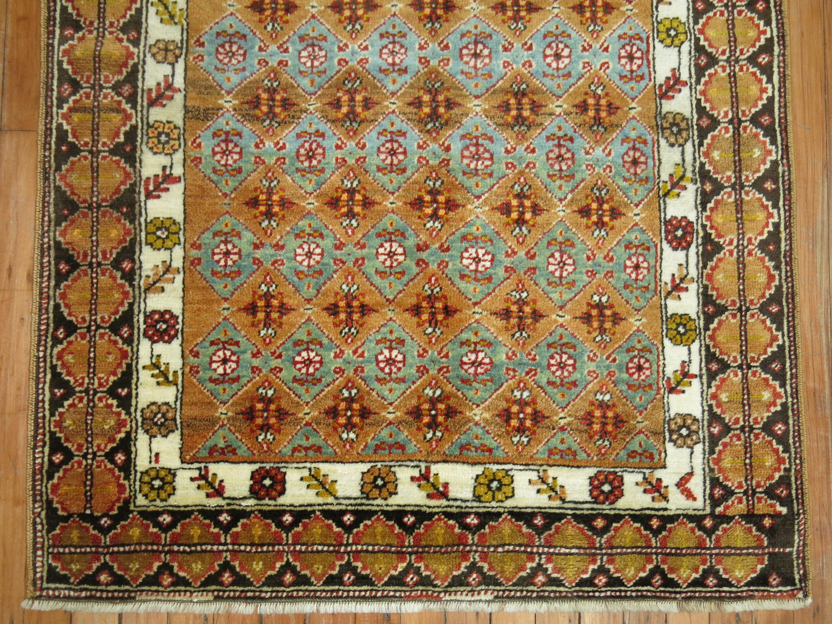 Hand-Woven Pair of Antique Turkish Runners For Sale