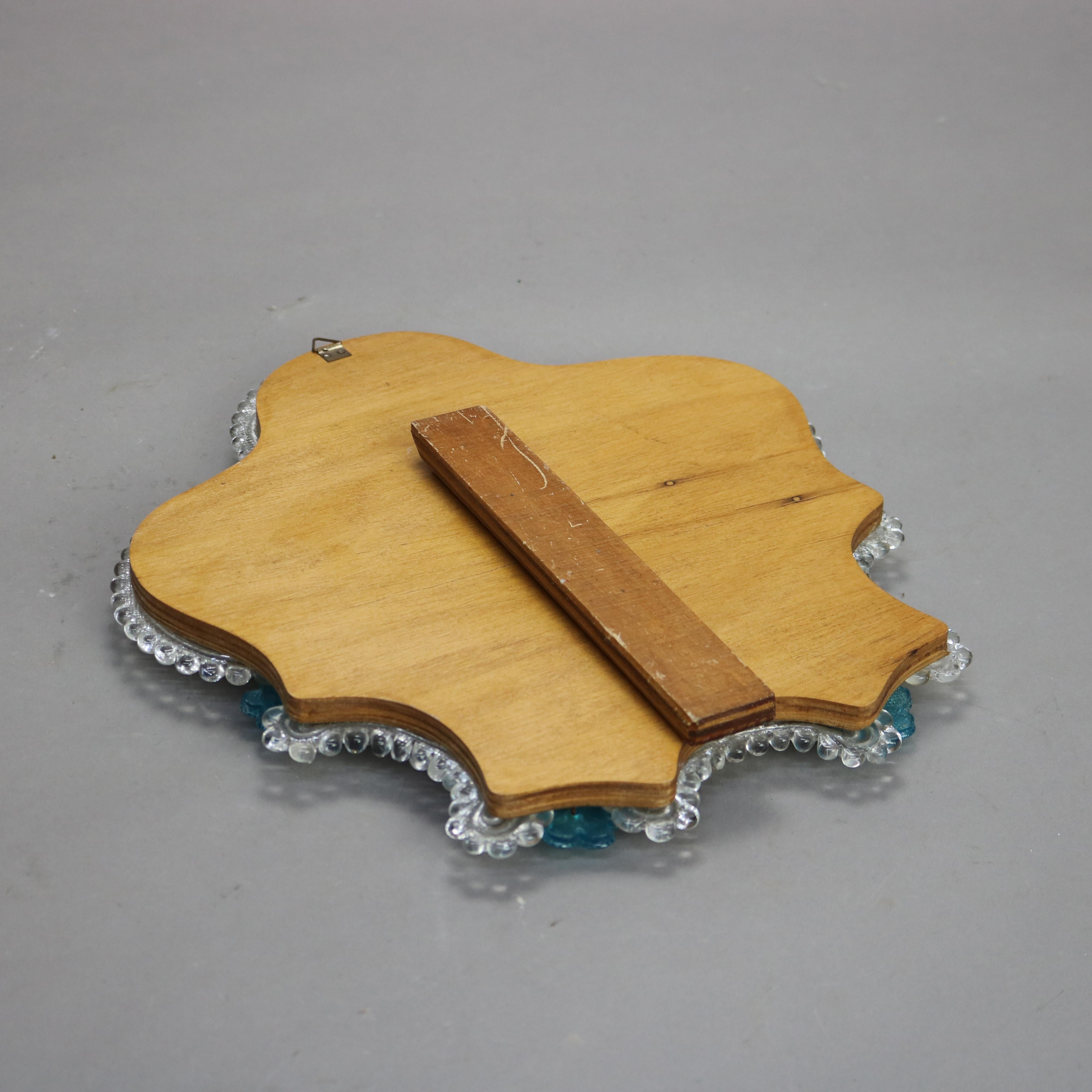 Pair of Antique Venetian Polychromed Shield Shaped Mirrors C1920 For Sale 7
