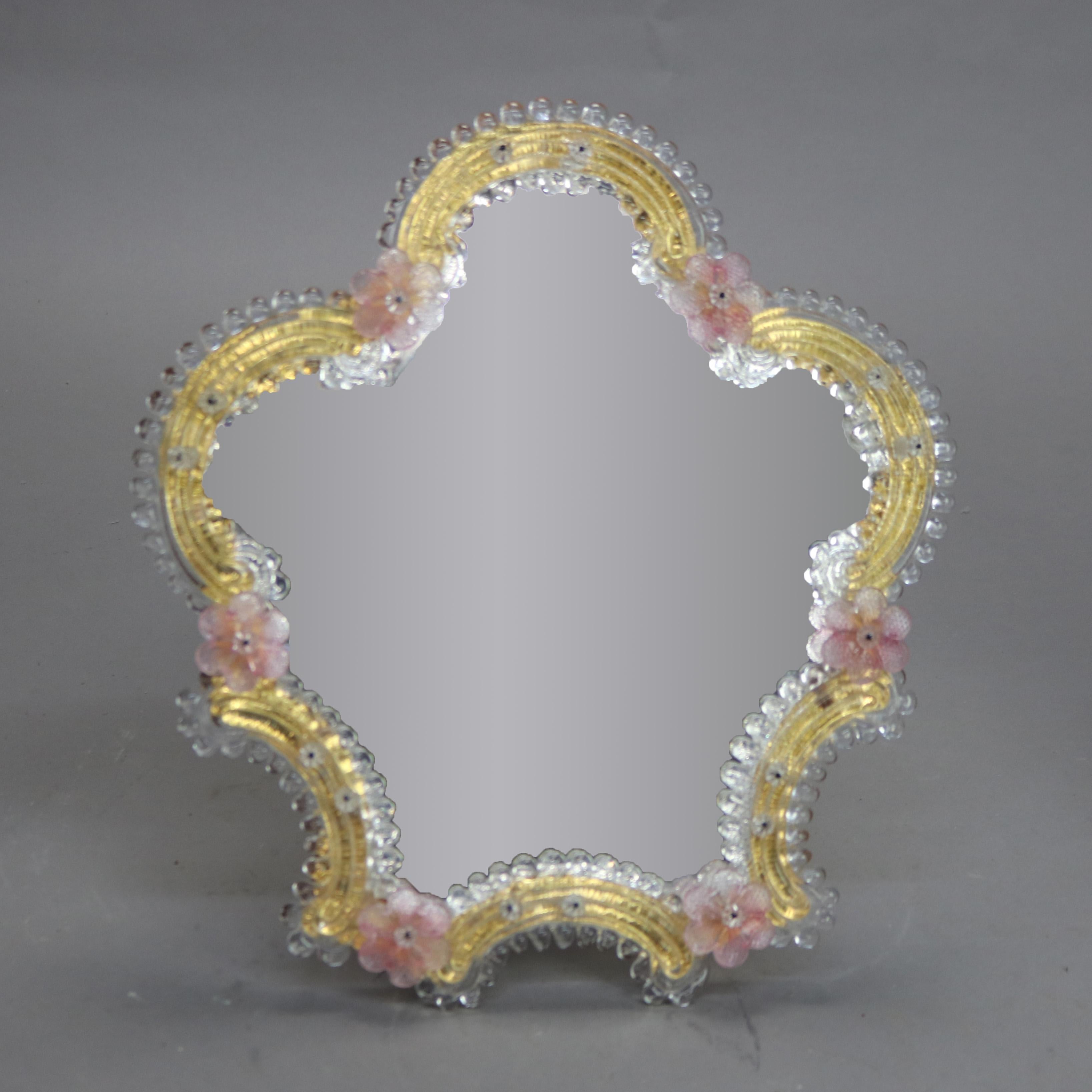 Pair of Antique Venetian Polychromed Shield Shaped Mirrors C1920

Measures- 14