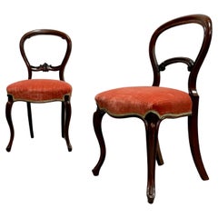 Pair of Antique VICTORIAN Balloon SIDE CHAIRS, c. 1870’s