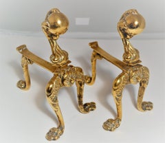 Pair of Antique Victorian Bass Fire Dogs