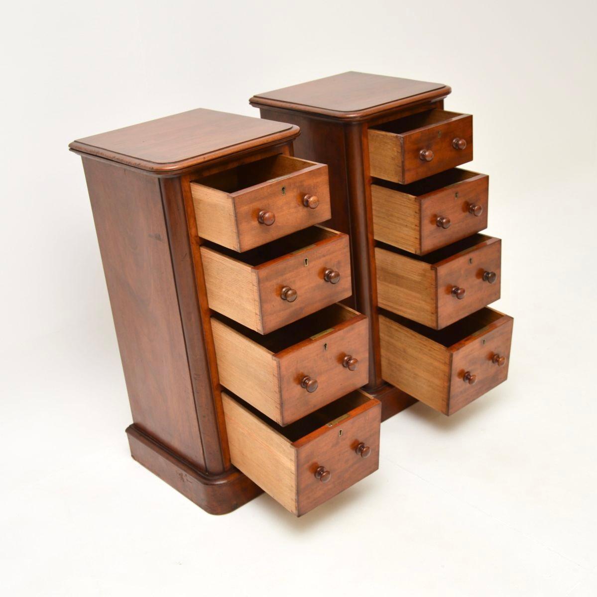 British Pair of Antique Victorian Bedside Chests