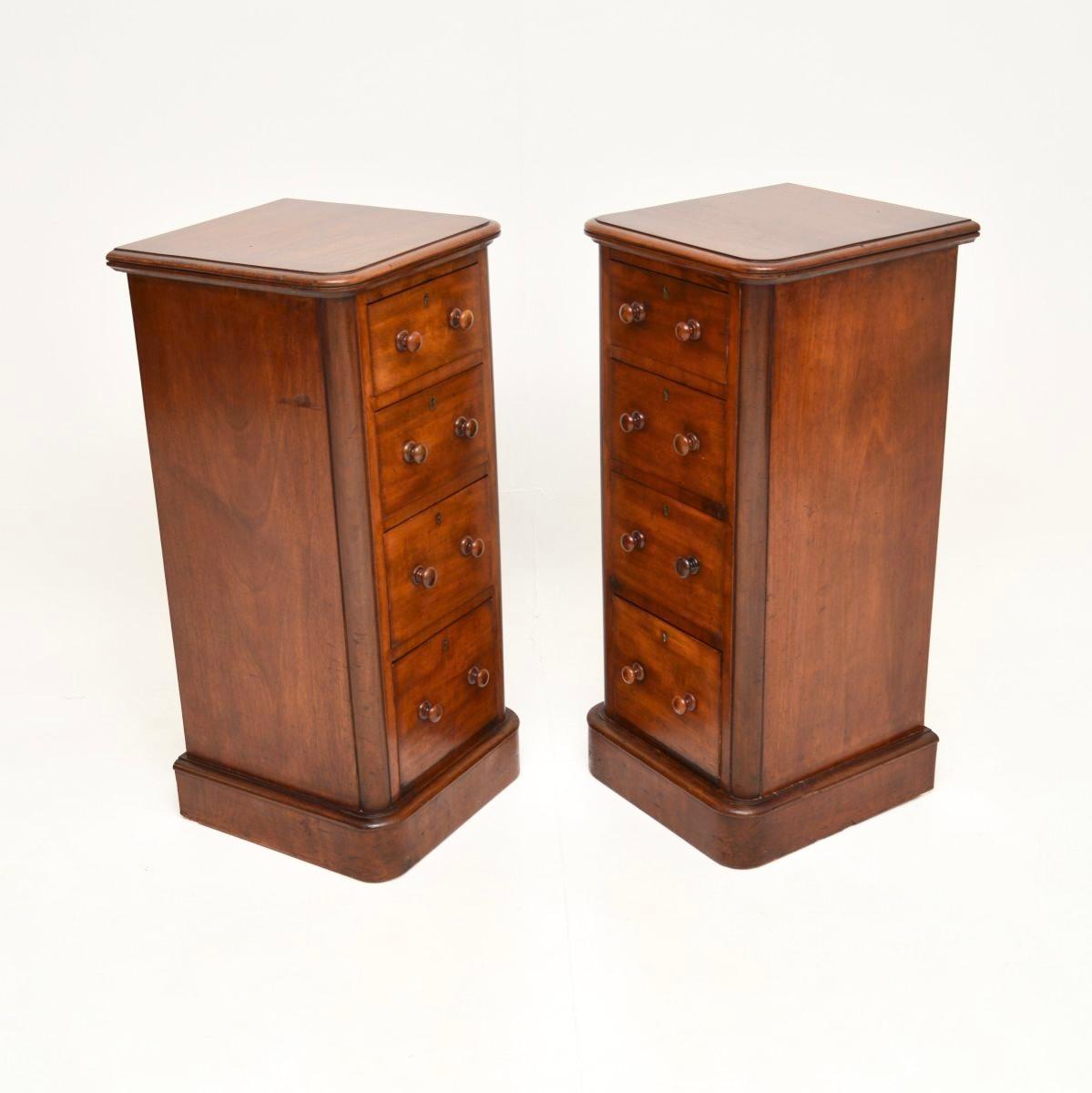 Mid-19th Century Pair of Antique Victorian Bedside Chests