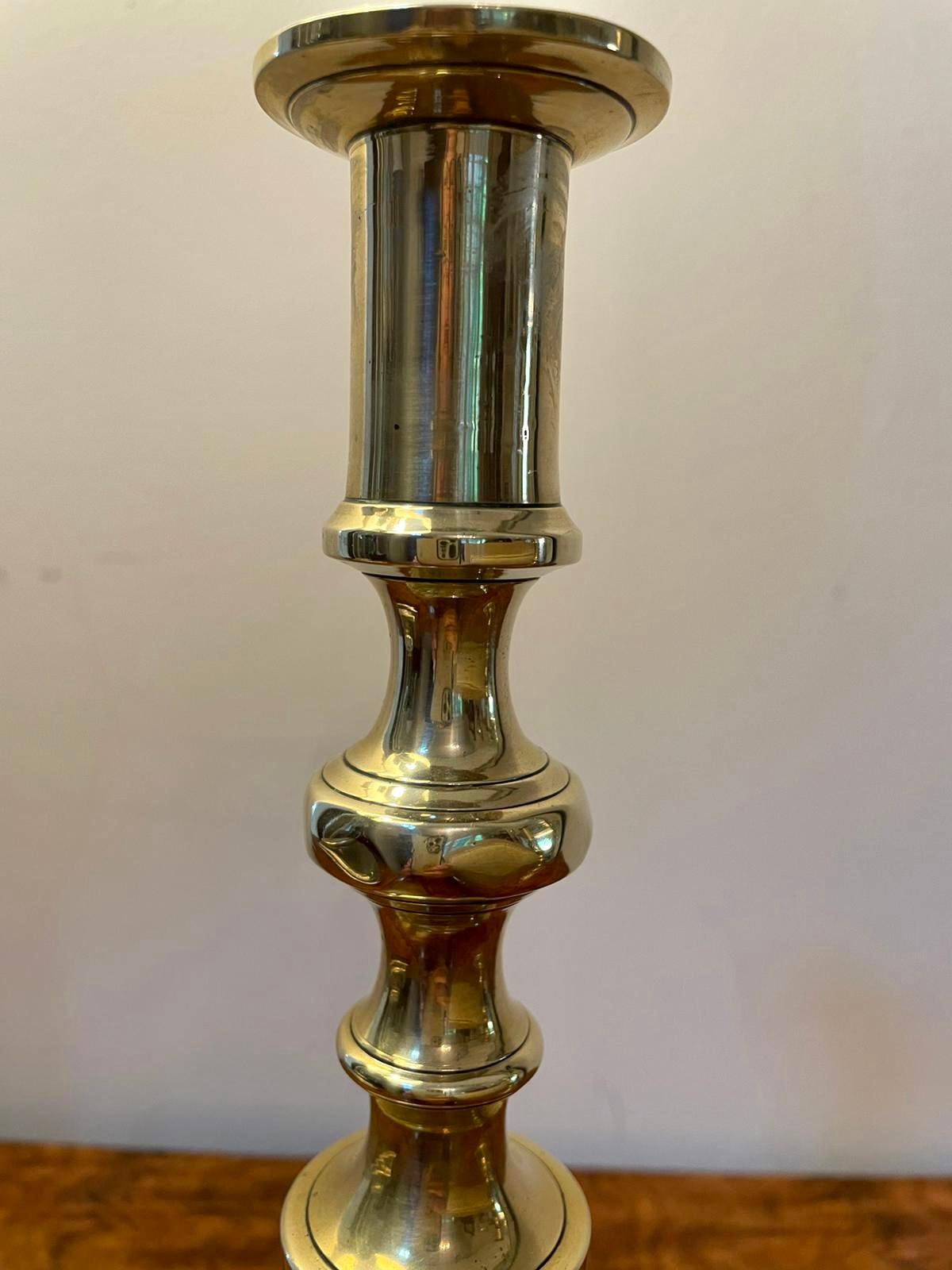 Pair of Antique Victorian Brass Candlesticks 1