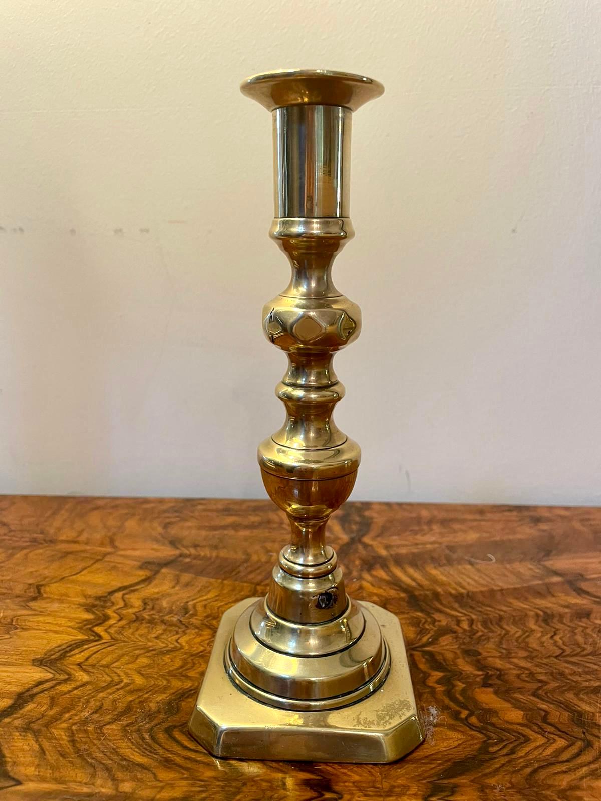 Pair of Antique Victorian Brass Candlesticks In Good Condition In Suffolk, GB