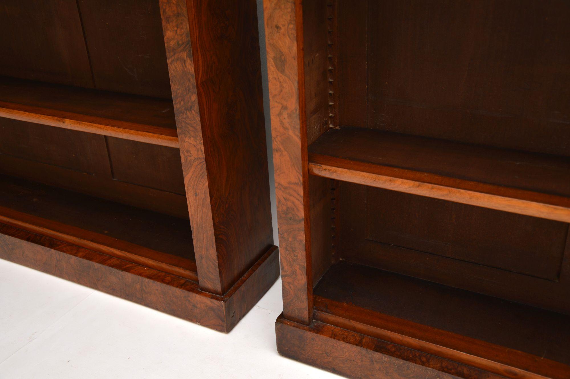 Pair of Antique Victorian Burr Walnut Bookcases 7