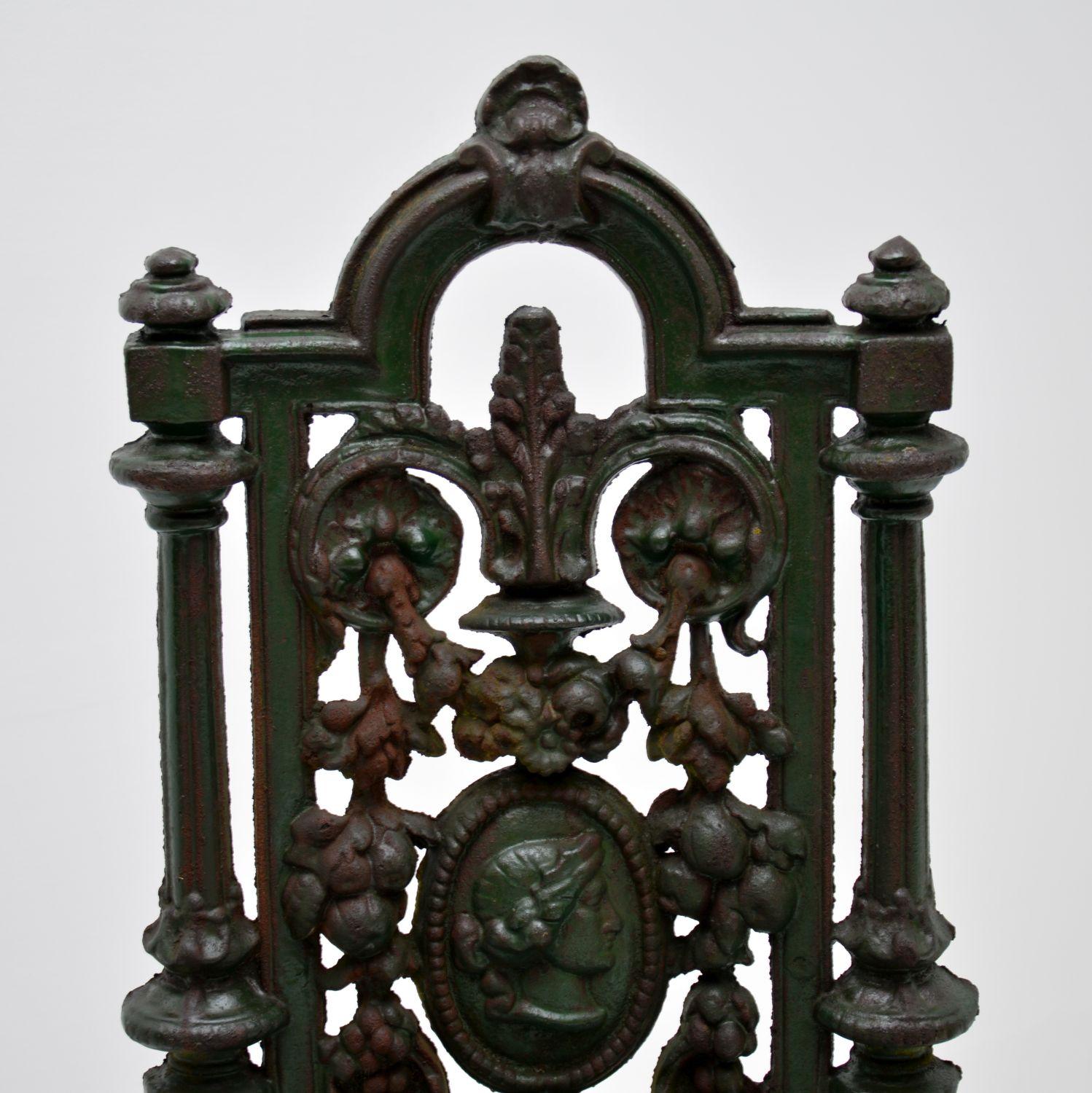 Pair of Antique Victorian Cast Iron Garden Chairs 3