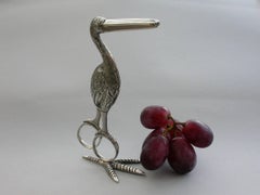 Pair of Antique Victorian Cast Silver Stork Grape Scissors Joseph Willmore, 1839