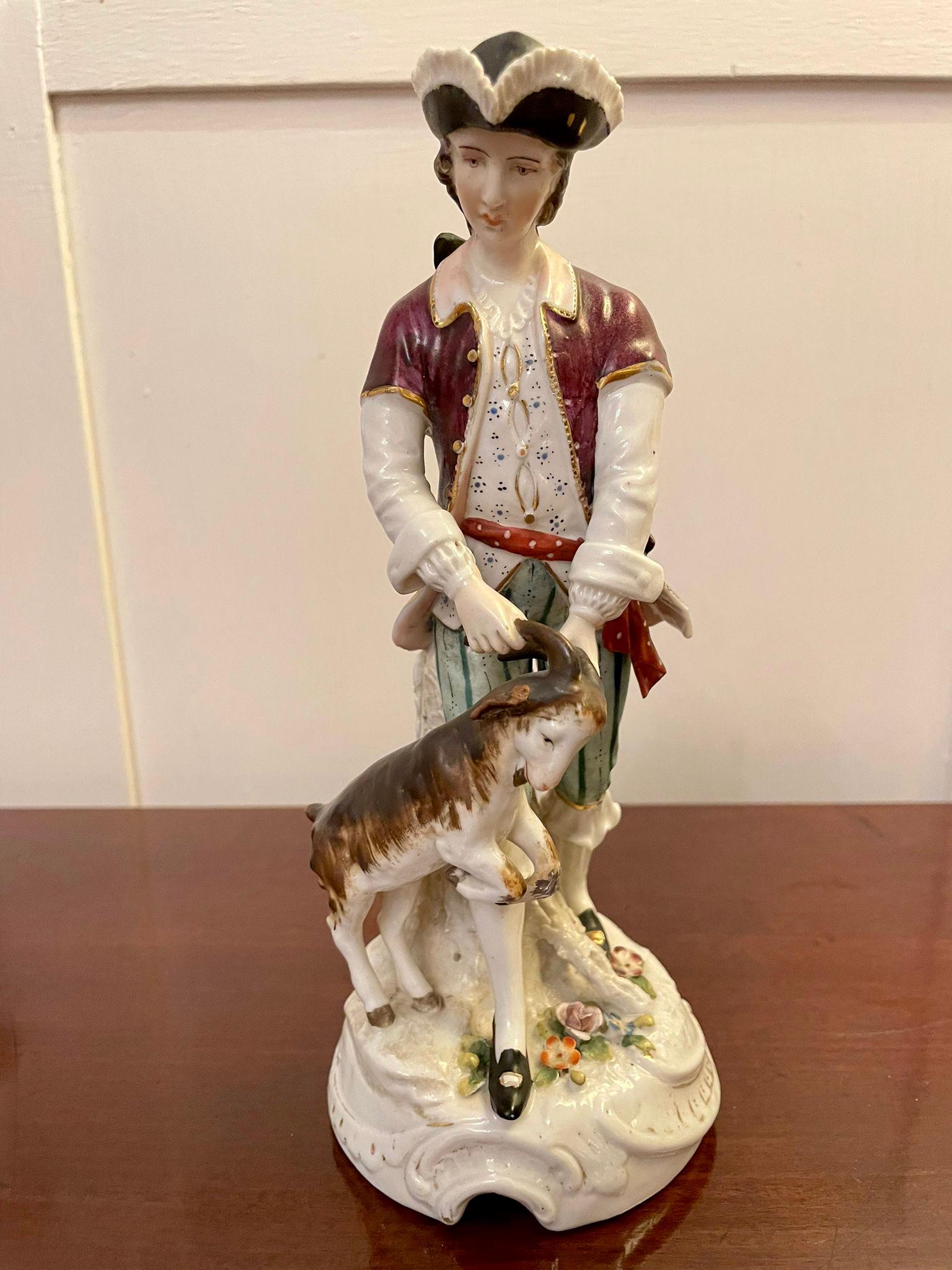 19th Century Pair of Antique Victorian Continental Porcelain Figures For Sale