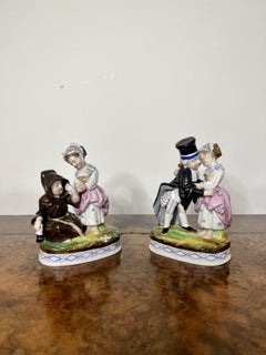 Pair of antique Victorian continental quality porcelain figures
