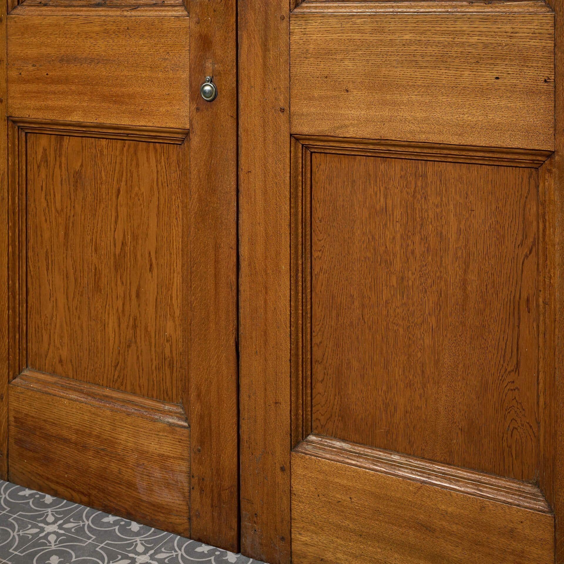 Coppia di antiche porte vittoriane a doppio battente in Oak per la chiusura a vetri In condizioni discrete in vendita a Wormelow, Herefordshire