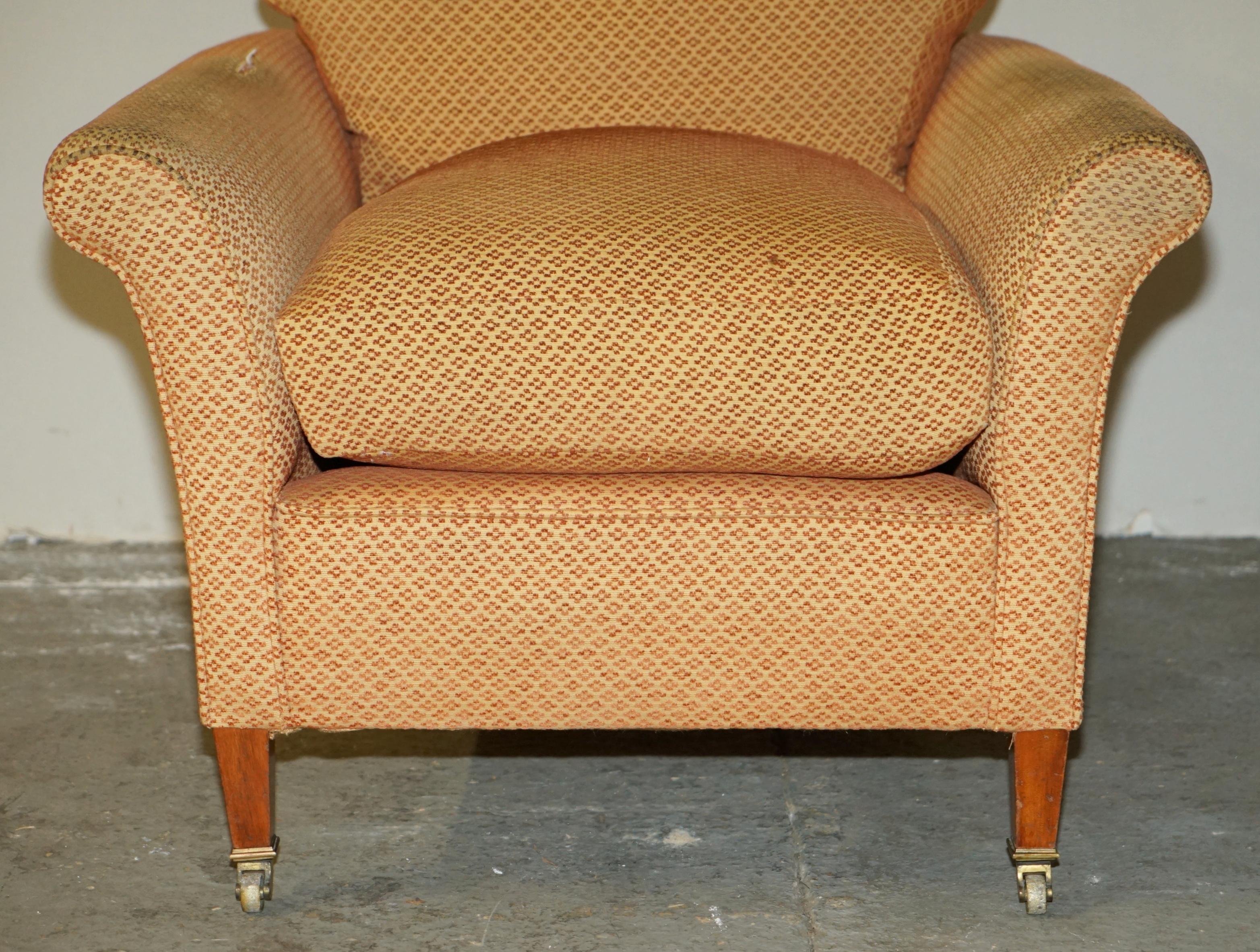 Upholstery PAIR OF ANTIQUE ViCTORIAN HOWARD & SON'S ARMCHAIRS FOR UPHOLSTERY RESTORATION For Sale