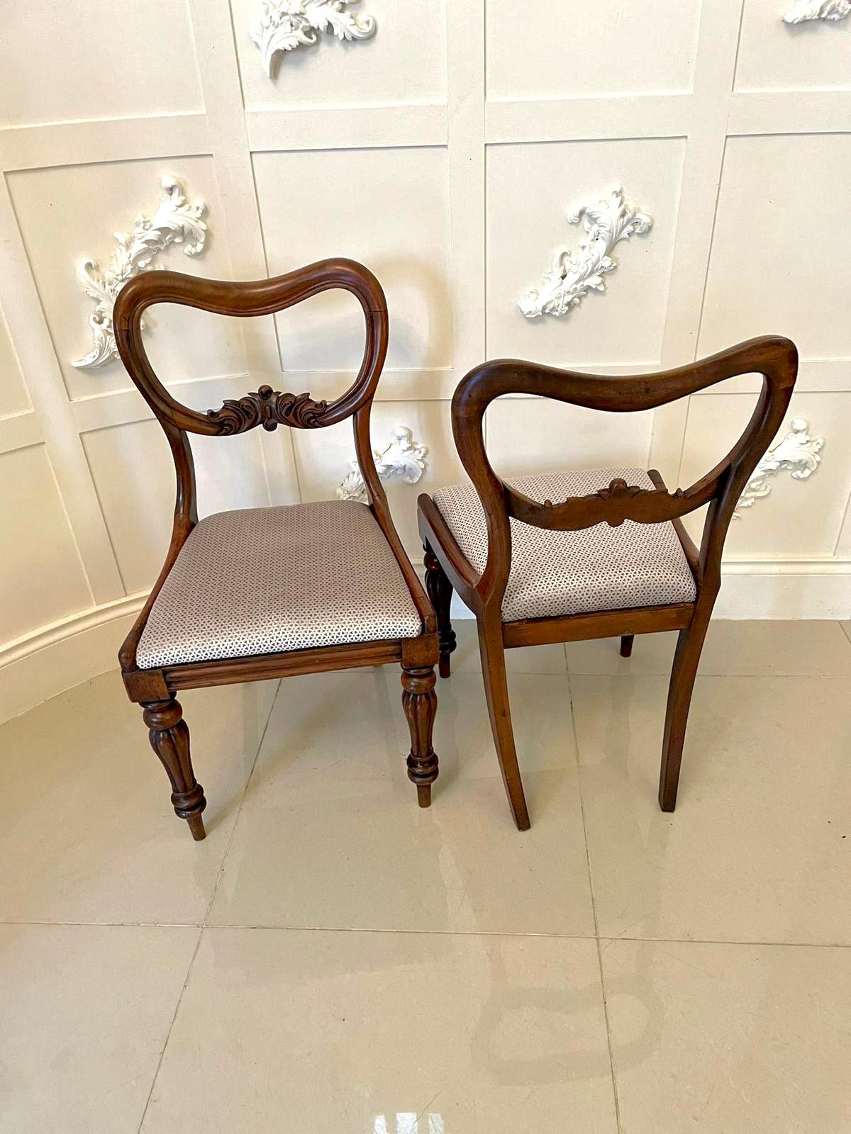 English Pair of Antique Victorian Mahogany Side Chairs