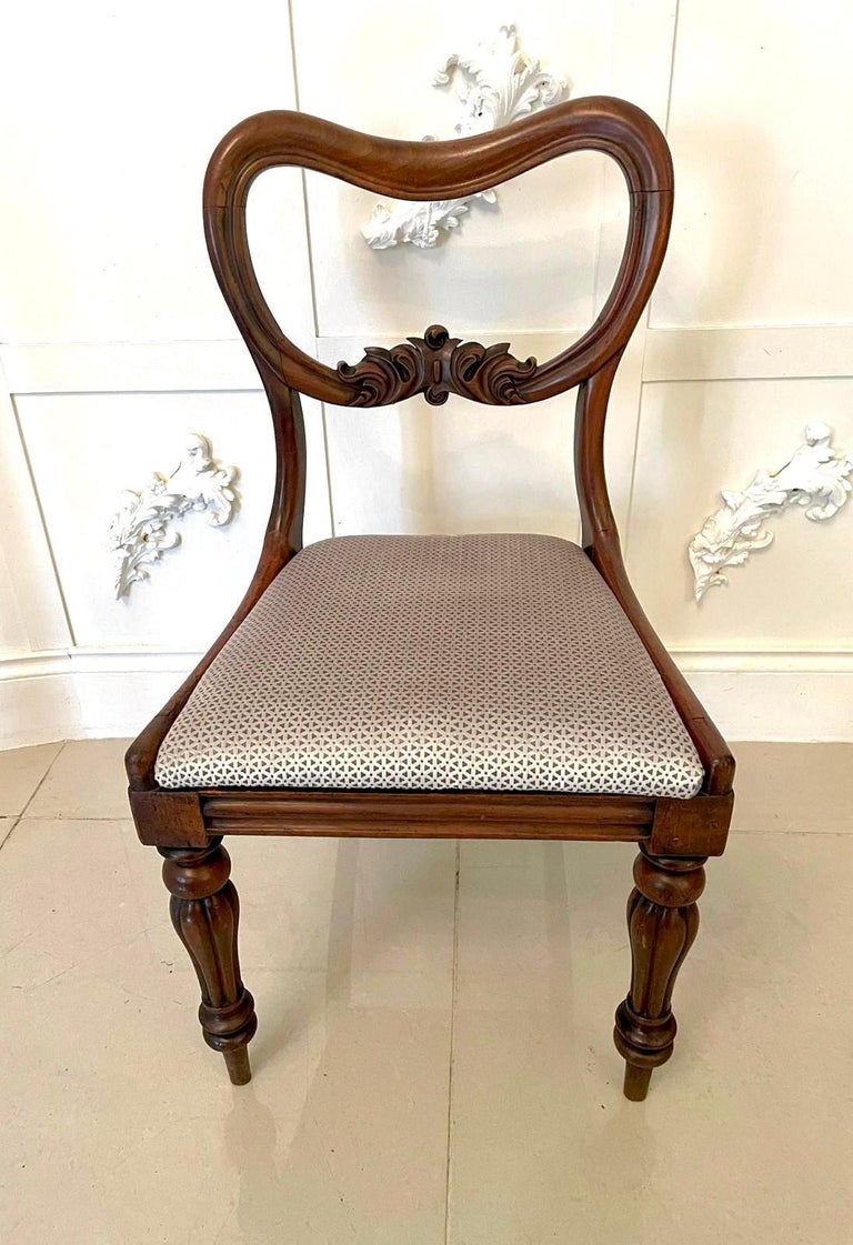 Pair of Antique Victorian Mahogany Side Chairs For Sale at 1stDibs