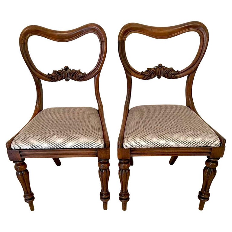 Pair of Antique Victorian Mahogany Side Chairs For Sale at 1stDibs