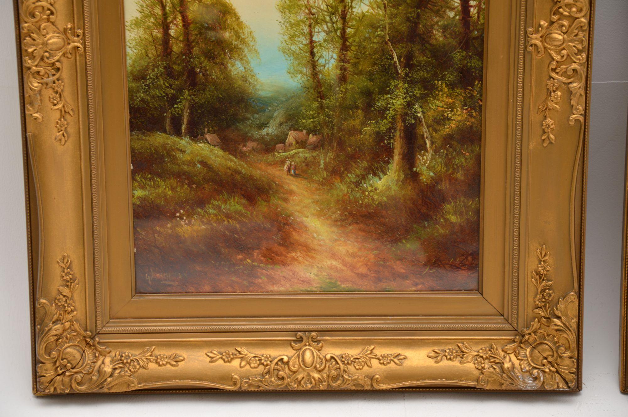 Pair of Antique Victorian Oil Paintings by George Jennings For Sale 1