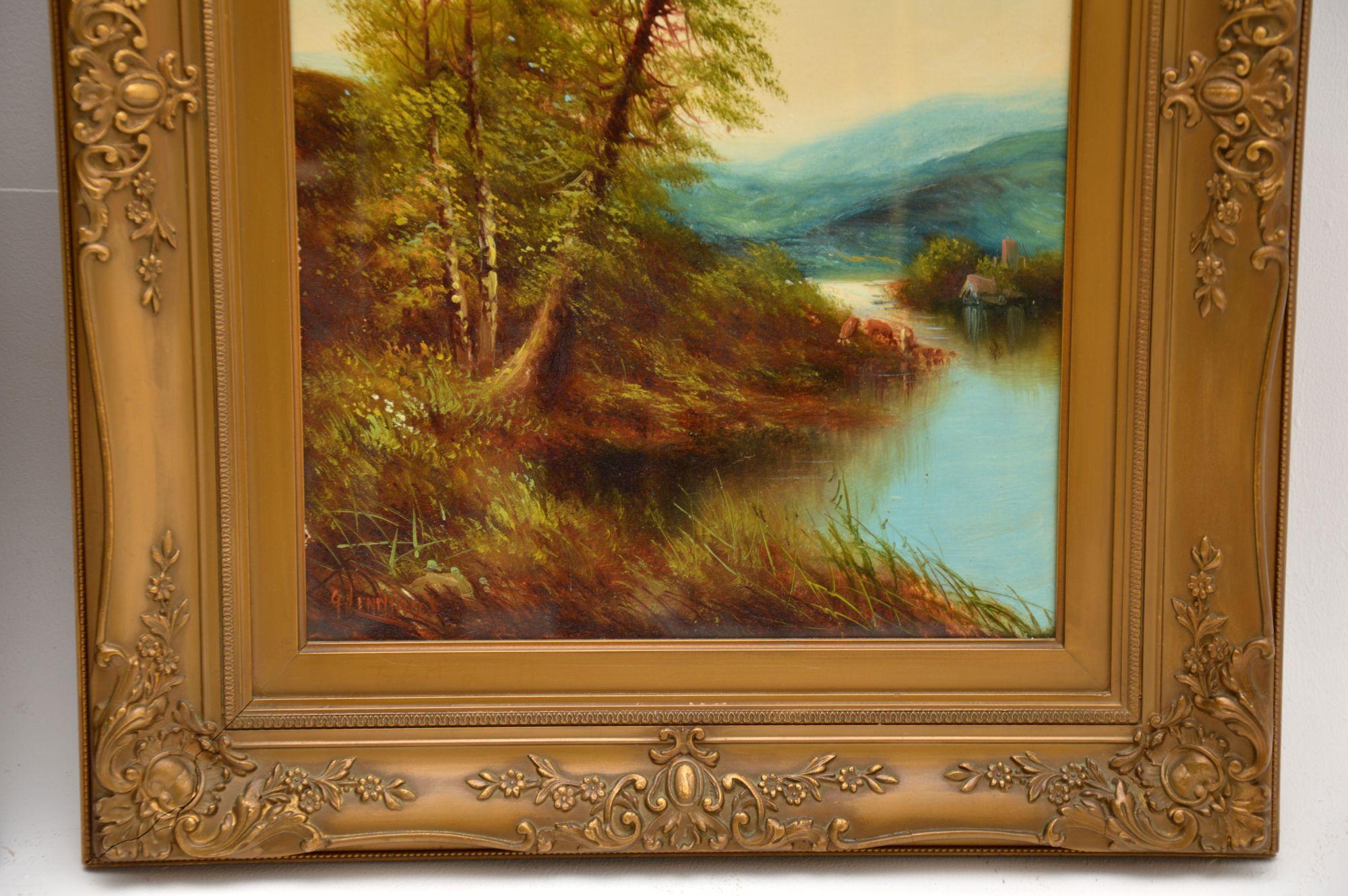 Peinture Paire de peintures à l'huile victoriennes anciennes de George Jennings en vente