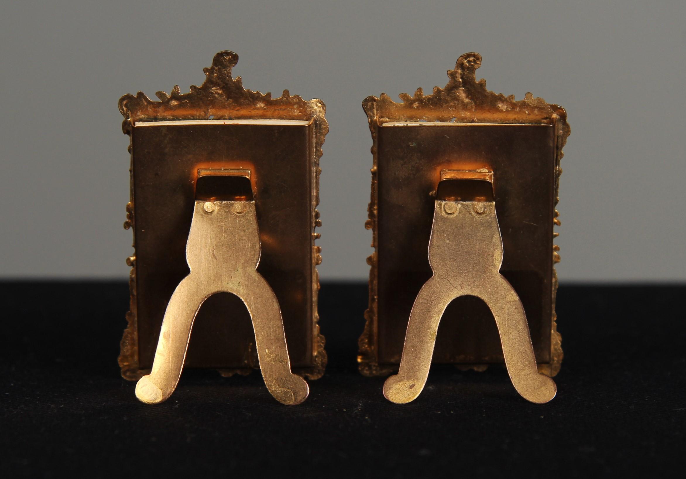 Brass Pair Of Antique Victorian Picture Frame, France, 1880s, 3 x 5 cm For Sale