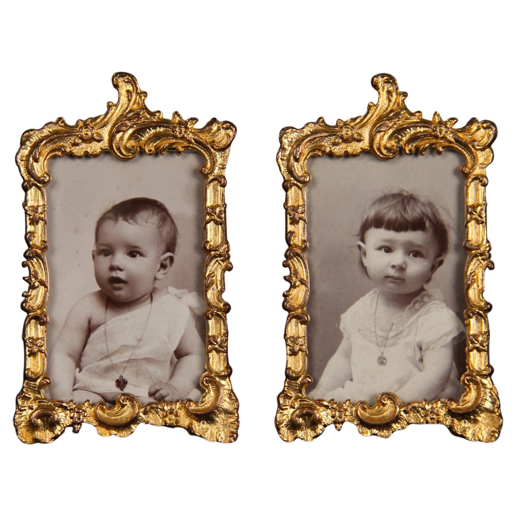 Paar antike viktorianische Bilderrahmen, Frankreich, 1880er Jahre, 3 x 5 cm