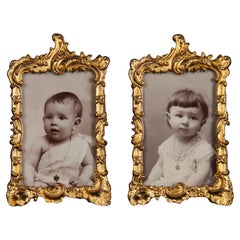 Pareja De Marcos Antiguos Victorianos, Francia, Década De 1880, 3 x 5 cm