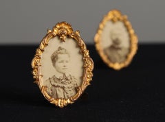 Par De Marcos Victorianos Antiguos, Francia, Década de 1880, 3 x 4 cm