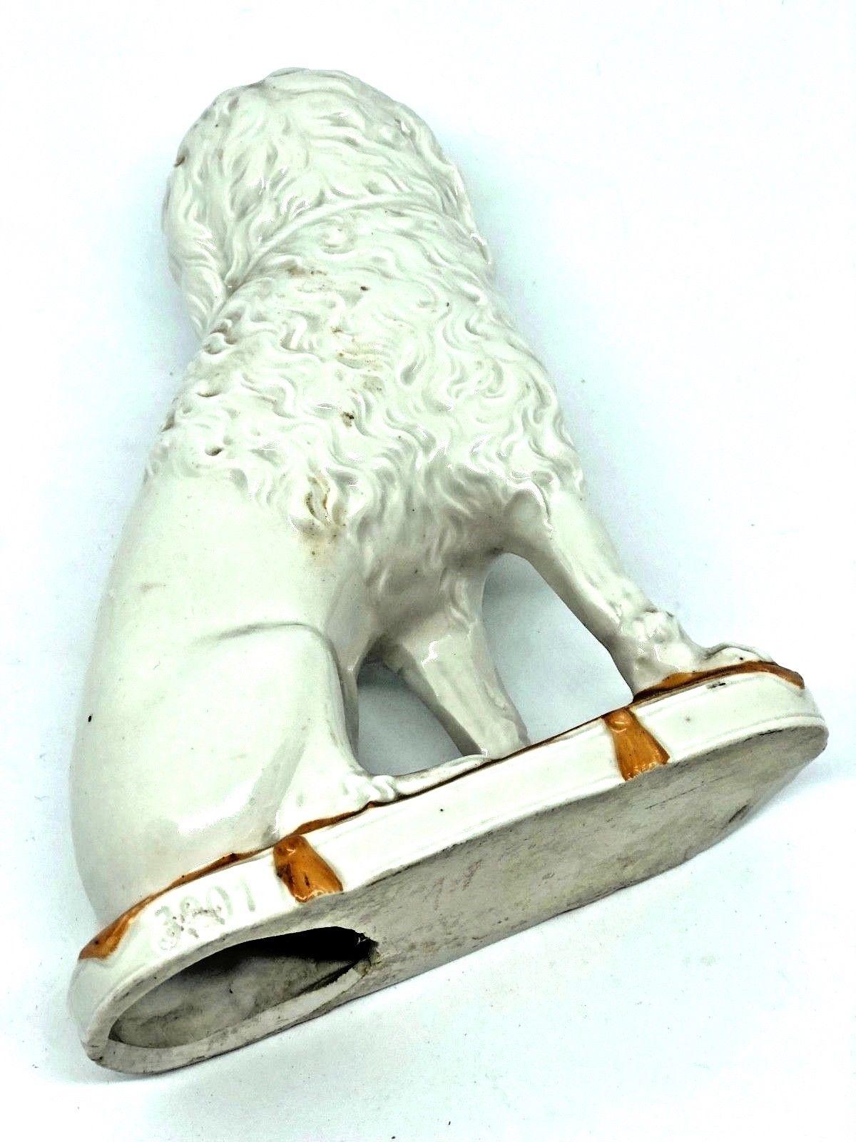 Pair of Antique Victorian Porcelain Poodle Dog Mantel Shelf Figures German 4