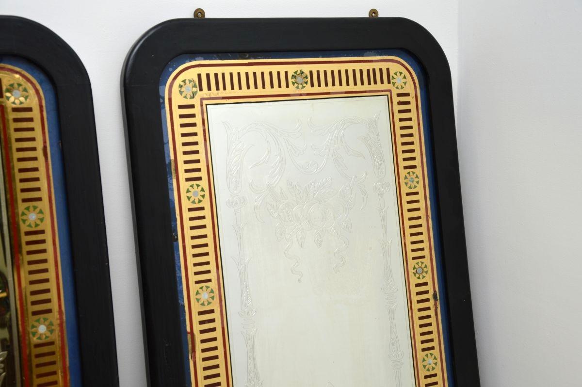Late Victorian Pair of Antique Victorian Pub Mirrors For Sale